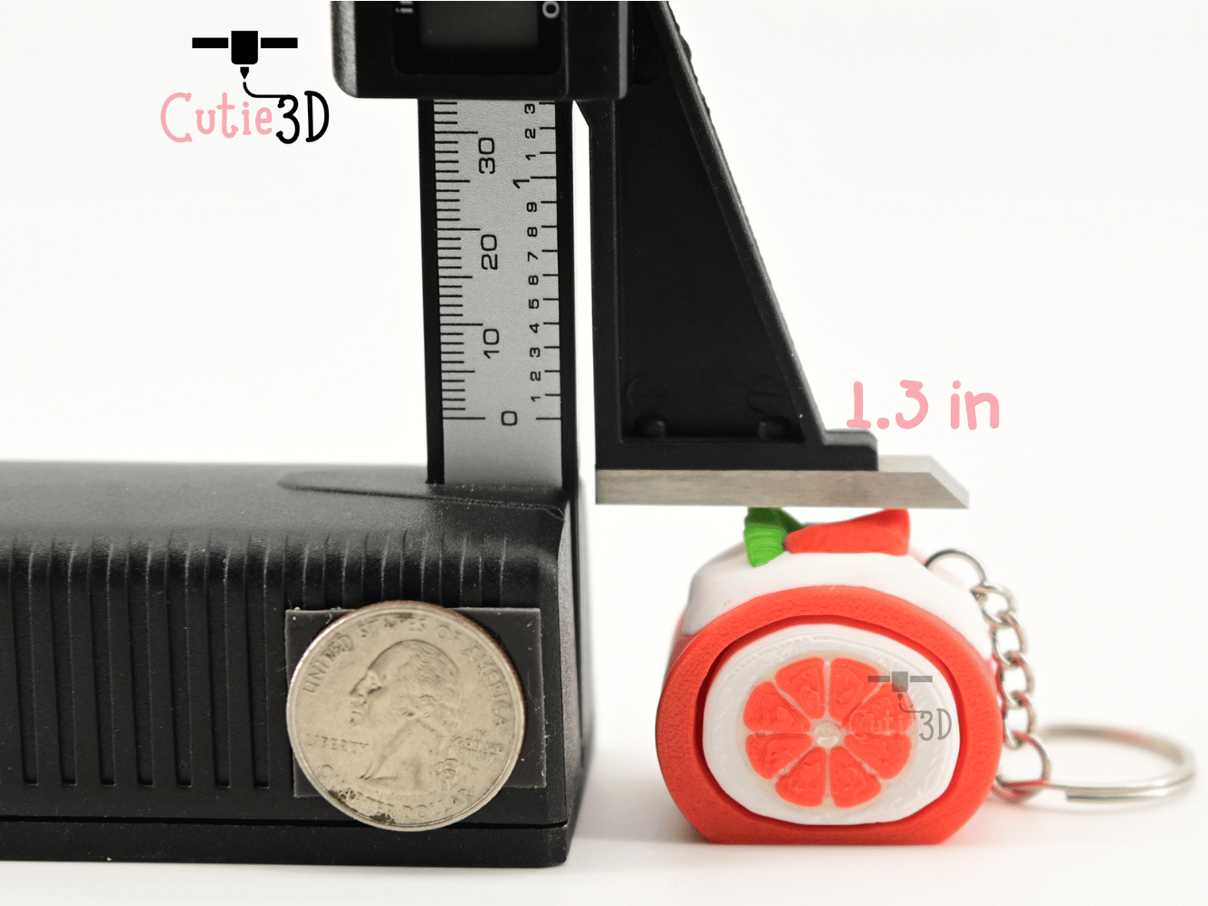 Digital Downloads - Cutie3D Orange Cake For Food Lovers Keycap Fidget Clicker Keychain - Cute Backpack Keychain
