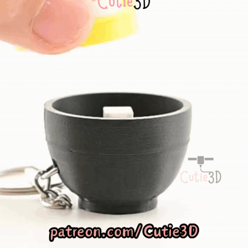 Digital Downloads - Cutie3D Ramen Bowl Keycap Fidget Clicker Keychain - Cute Backpack Keychain