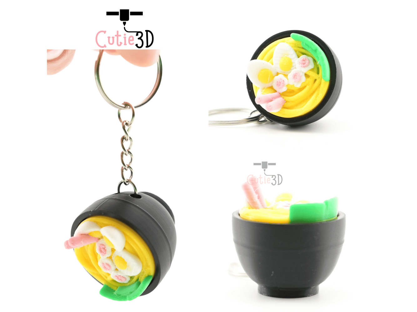 Digital Downloads - Cutie3D Ramen Bowl Keycap Fidget Clicker Keychain - Cute Backpack Keychain