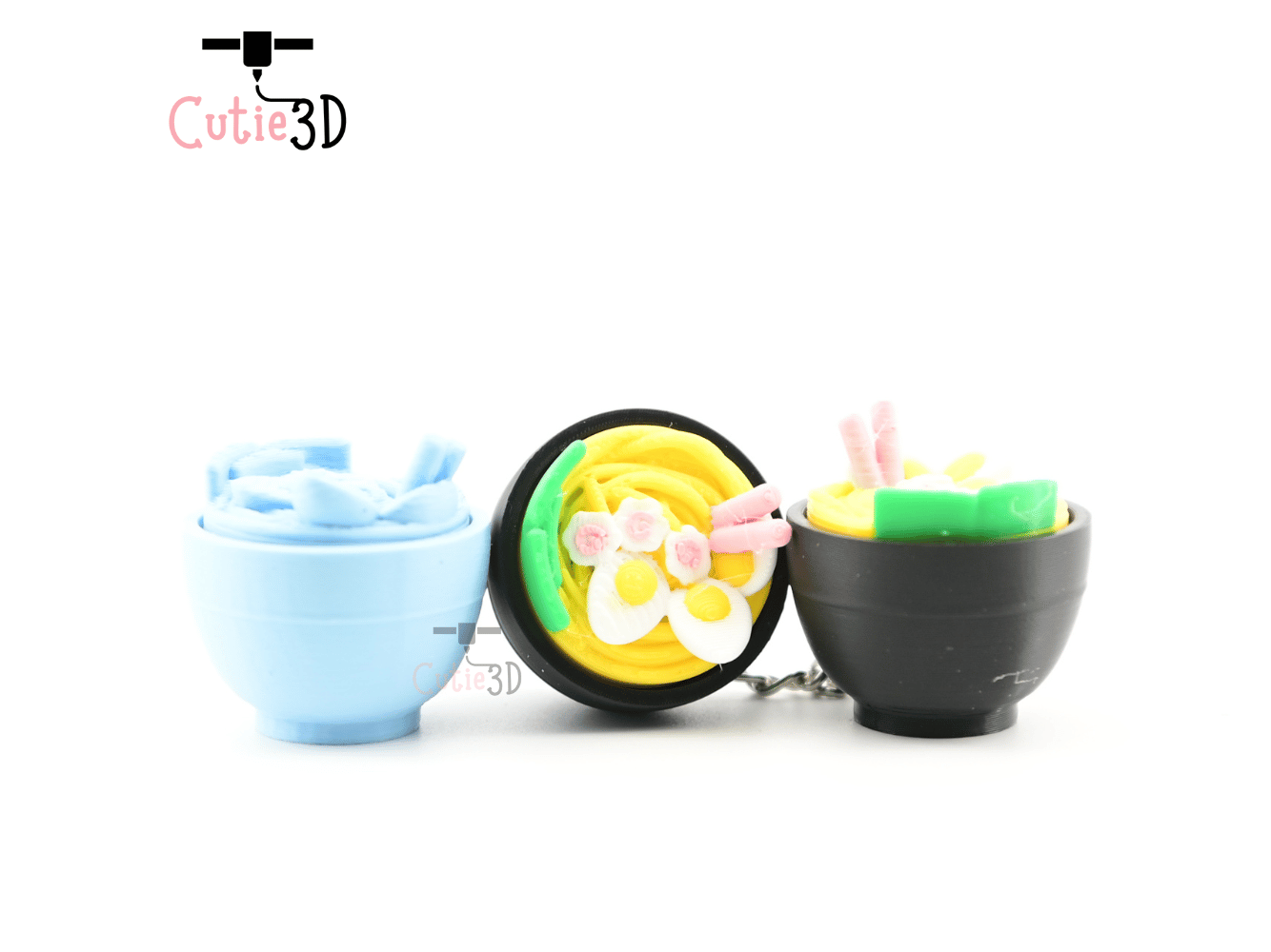Digital Downloads - Cutie3D Ramen Bowl Keycap Fidget Clicker Keychain - Cute Backpack Keychain