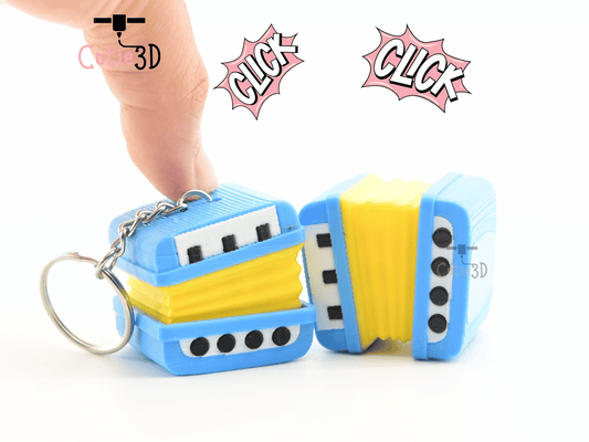 Digital Downloads - Cutie3D Retro Accordion For Music Lovers Keycap Fidget Clicker Keychain - Cute Backpack Keychain