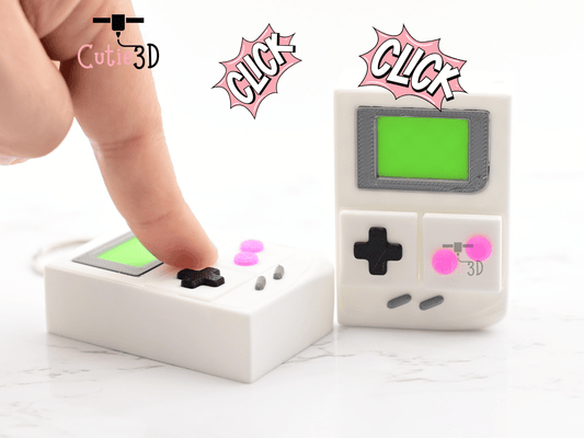 Digital Downloads - Cutie3D Retro Nintendo Game Boy Keycap Fidget Clicker Keychain - Cute Backpack Keychain