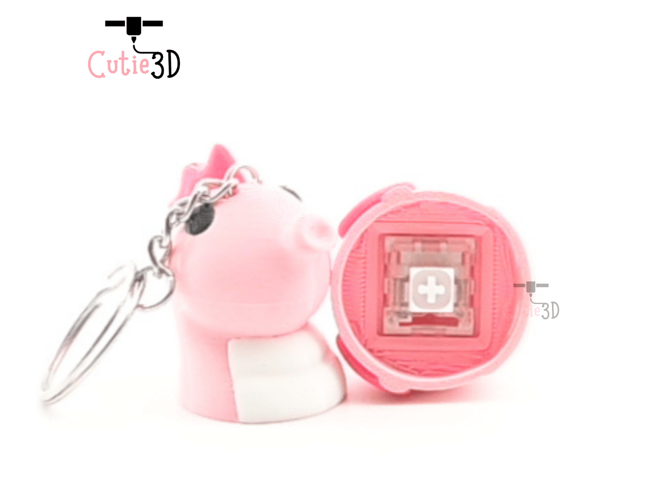 Digital Downloads - Cutie3D Seahorse Keycap Fidget Clicker Keychain - Cute Backpack Keychain