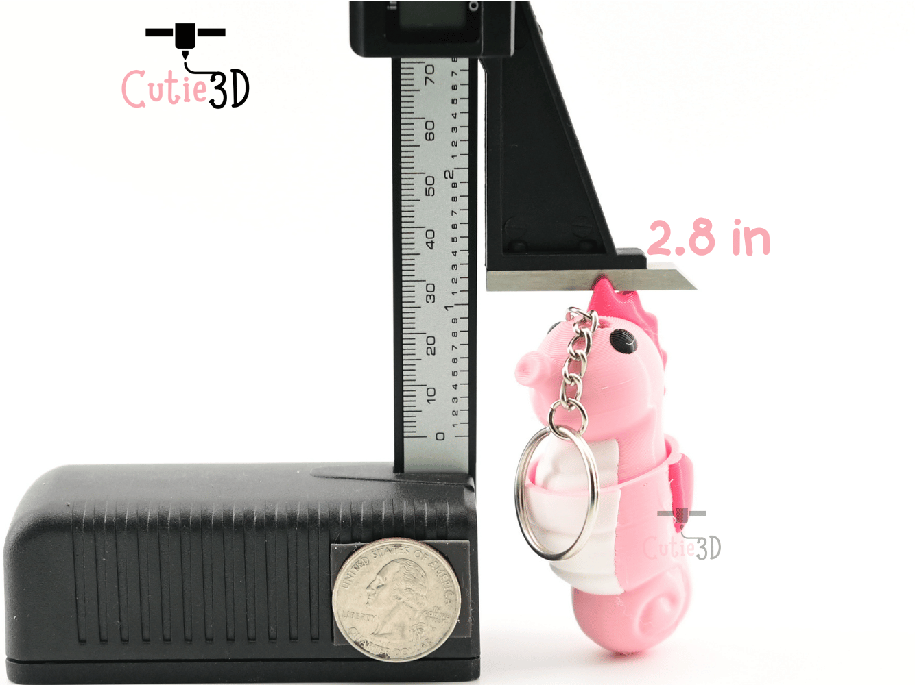 Digital Downloads - Cutie3D Seahorse Keycap Fidget Clicker Keychain - Cute Backpack Keychain