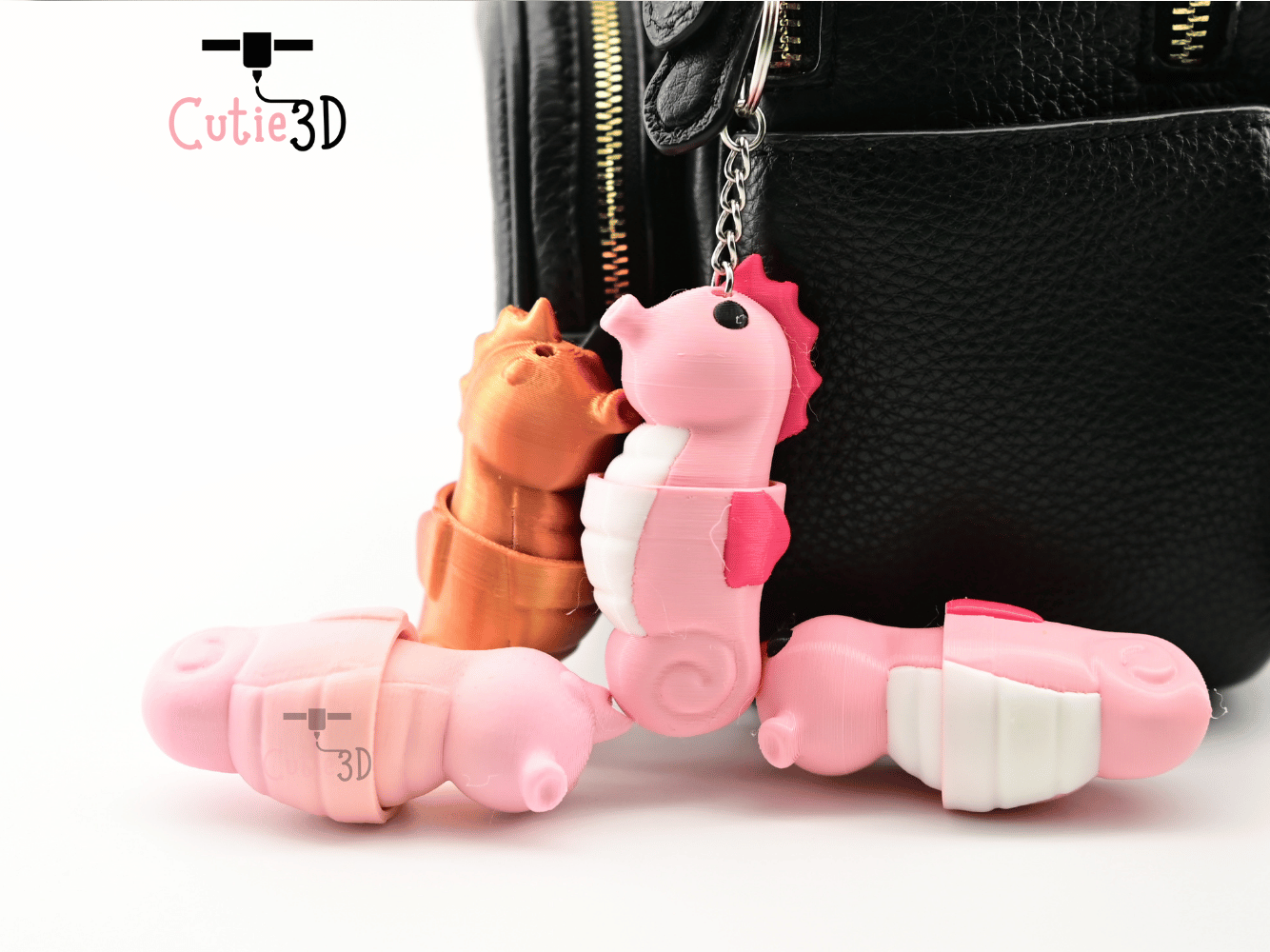Digital Downloads - Cutie3D Seahorse Keycap Fidget Clicker Keychain - Cute Backpack Keychain