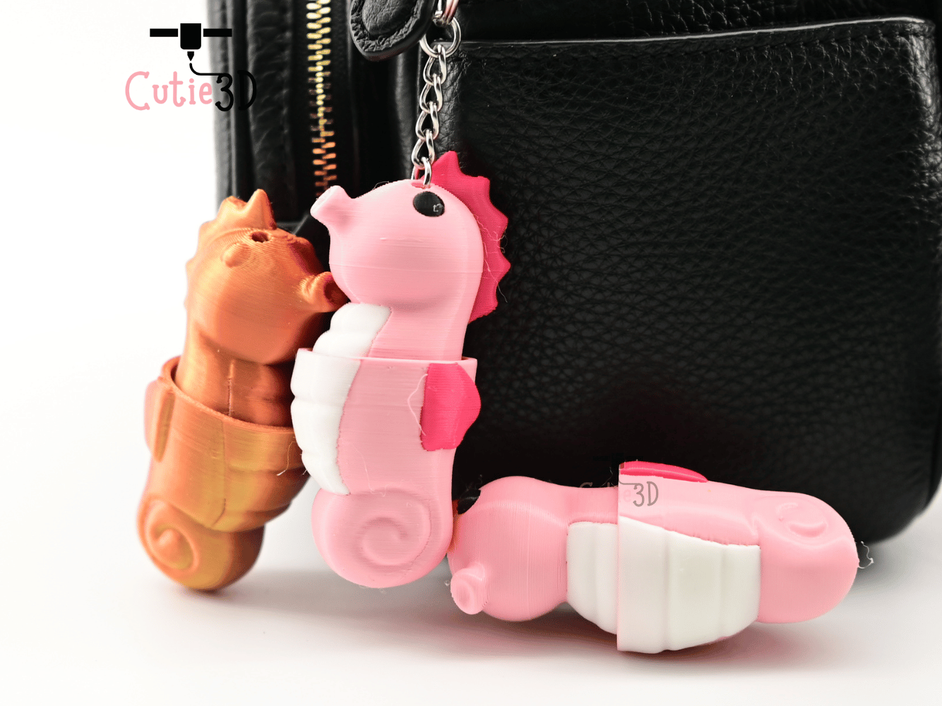 Digital Downloads - Cutie3D Seahorse Keycap Fidget Clicker Keychain - Cute Backpack Keychain