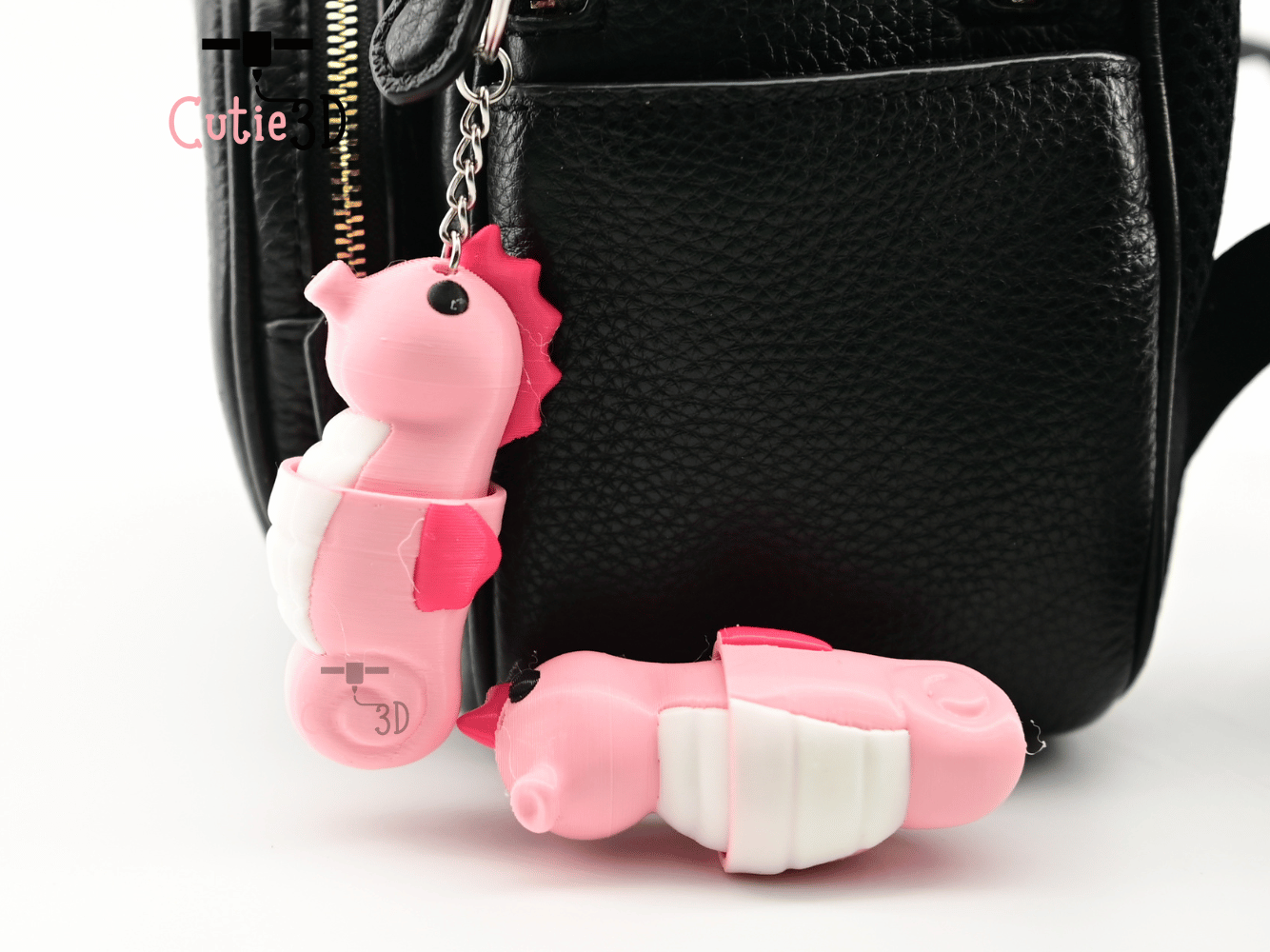 Digital Downloads - Cutie3D Seahorse Keycap Fidget Clicker Keychain - Cute Backpack Keychain