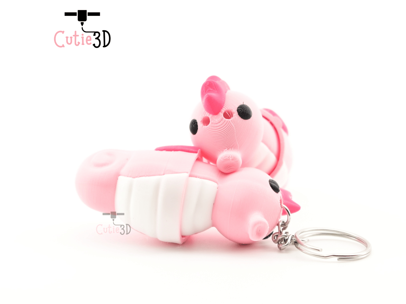 Digital Downloads - Cutie3D Seahorse Keycap Fidget Clicker Keychain - Cute Backpack Keychain