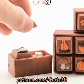 Digital Downloads - Cutie3D Set Of Autumn Icons Keycap Fidget Clicker Keychain - Cute Backpack Keychain