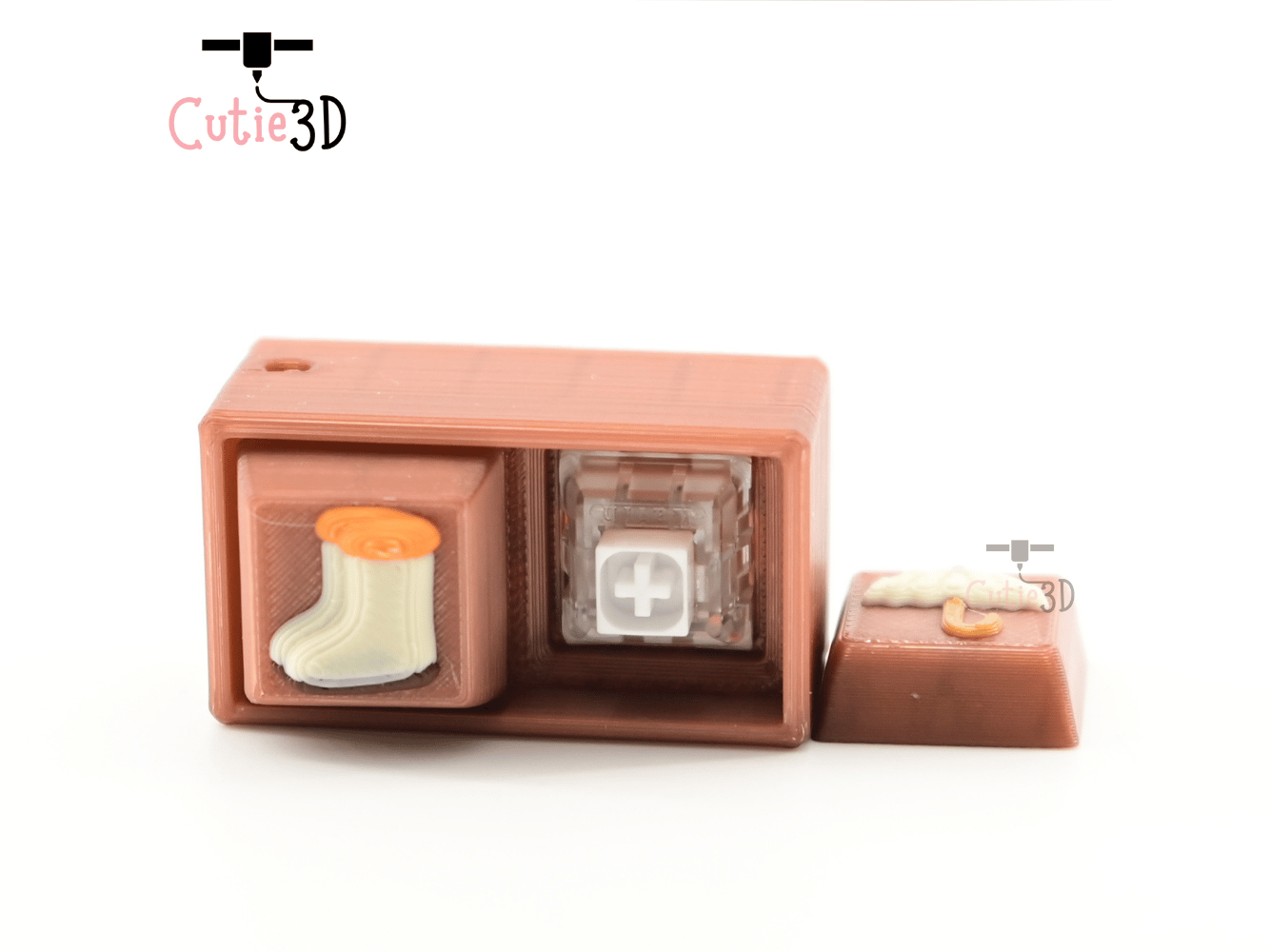 Digital Downloads - Cutie3D Set Of Autumn Icons Keycap Fidget Clicker Keychain - Cute Backpack Keychain