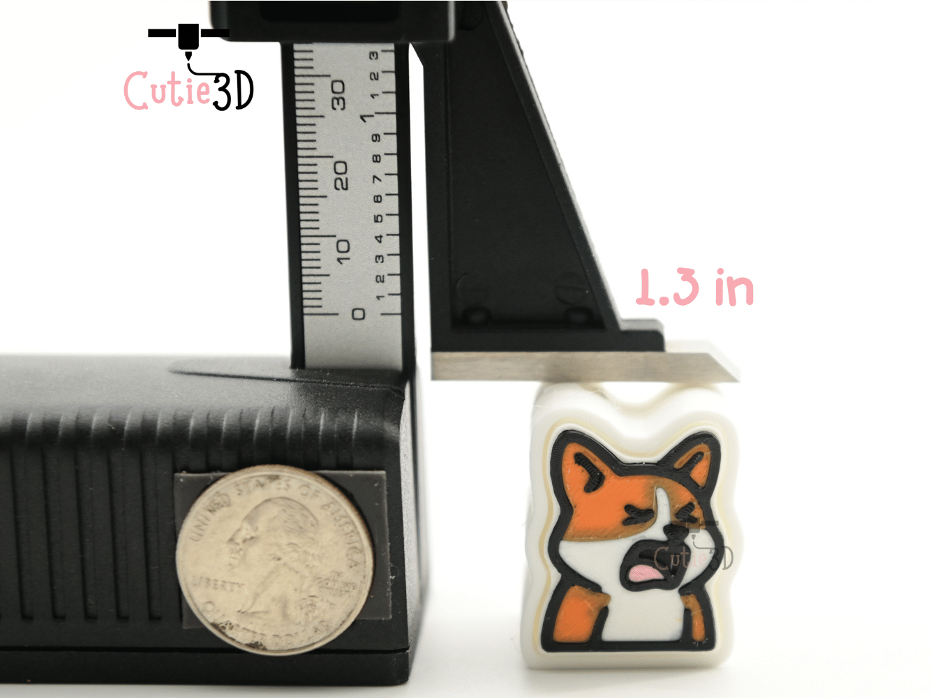 Digital Downloads - Cutie3D Set Of Corgi Emoji Keycap Fidget Clicker Keychain - Cute Backpack Keychain