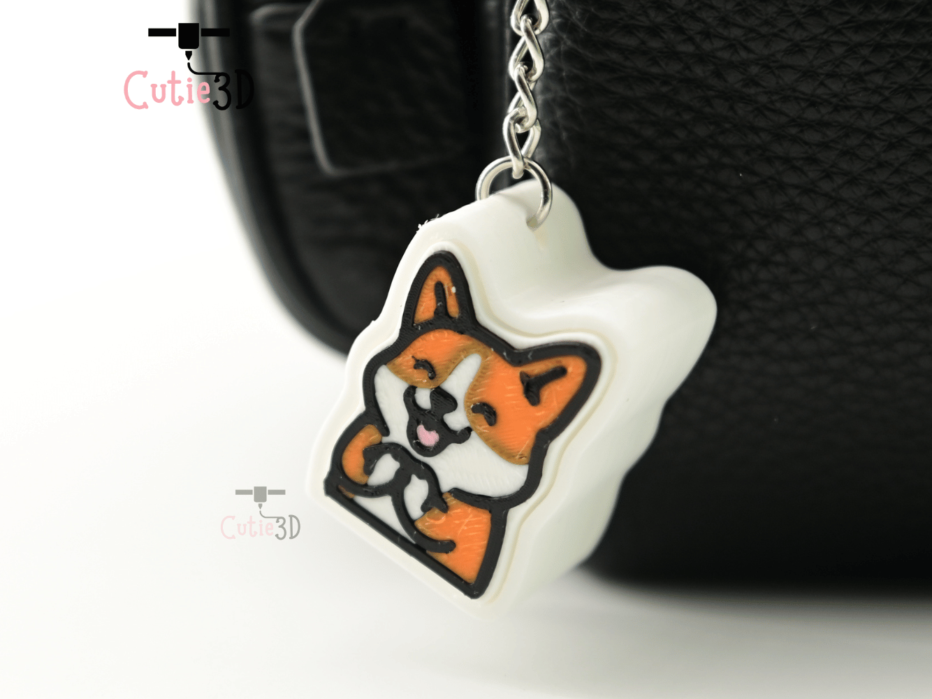 Digital Downloads - Cutie3D Set Of Corgi Emoji Keycap Fidget Clicker Keychain - Cute Backpack Keychain