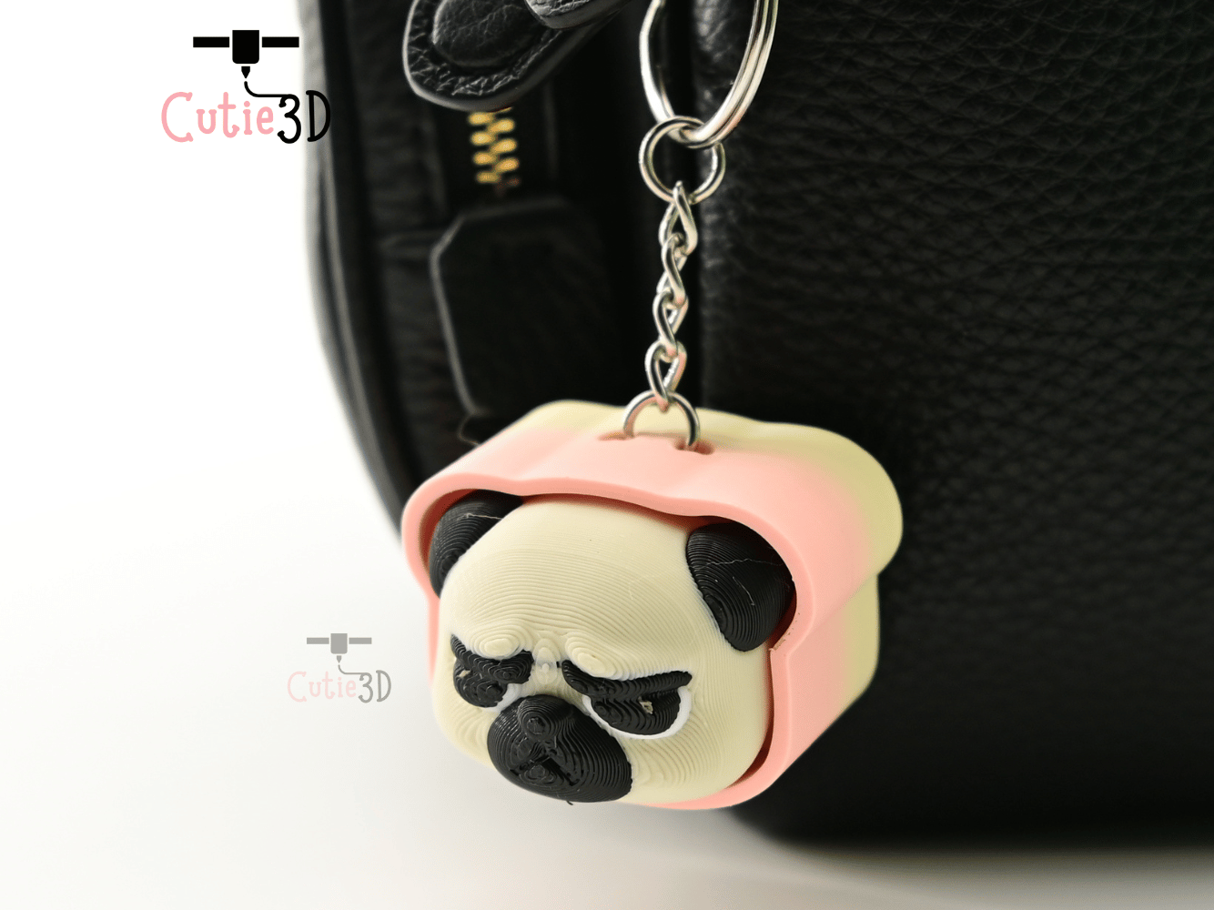 Digital Downloads - Cutie3D Set Of Grumpy Animal Faces Keycap Fidget Clicker Keychain - Cute Backpack Keychain