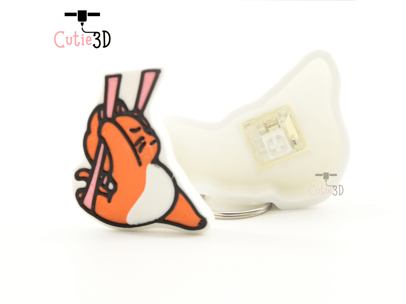 Digital Downloads - Cutie3D Set Of Stretchy Yoga Cat Keycap Fidget Clicker Keychain - Cute Backpack Keychain
