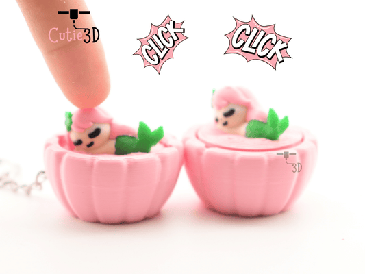 Digital Downloads - Cutie3D Sleeping Mermaid Keycap Fidget Clicker Keychain - Cute Backpack Keychain