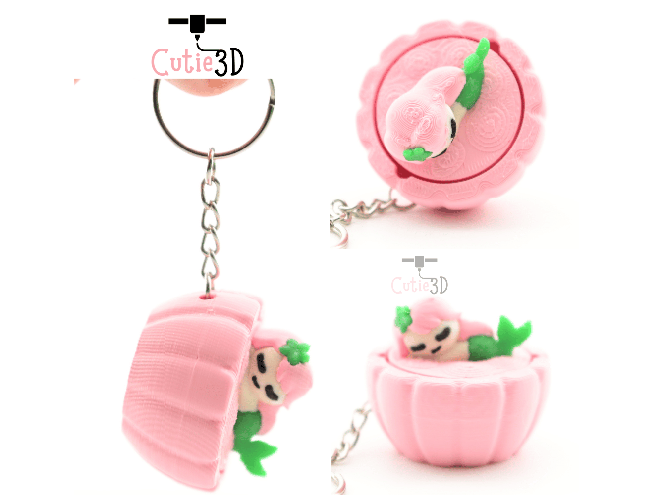 Digital Downloads - Cutie3D Sleeping Mermaid Keycap Fidget Clicker Keychain - Cute Backpack Keychain