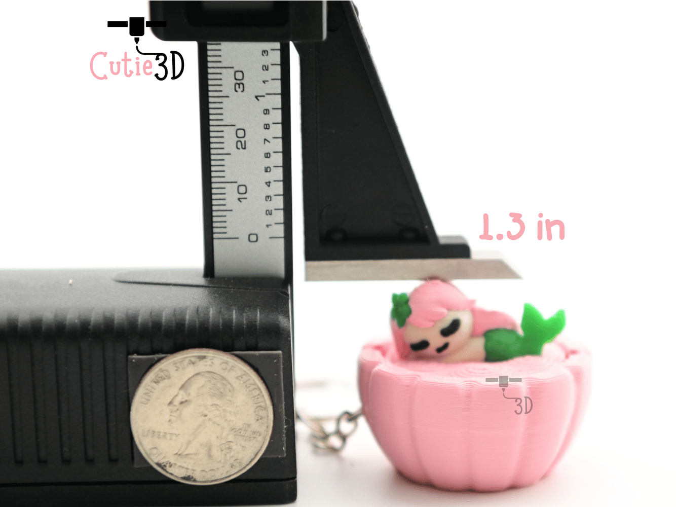 Digital Downloads - Cutie3D Sleeping Mermaid Keycap Fidget Clicker Keychain - Cute Backpack Keychain