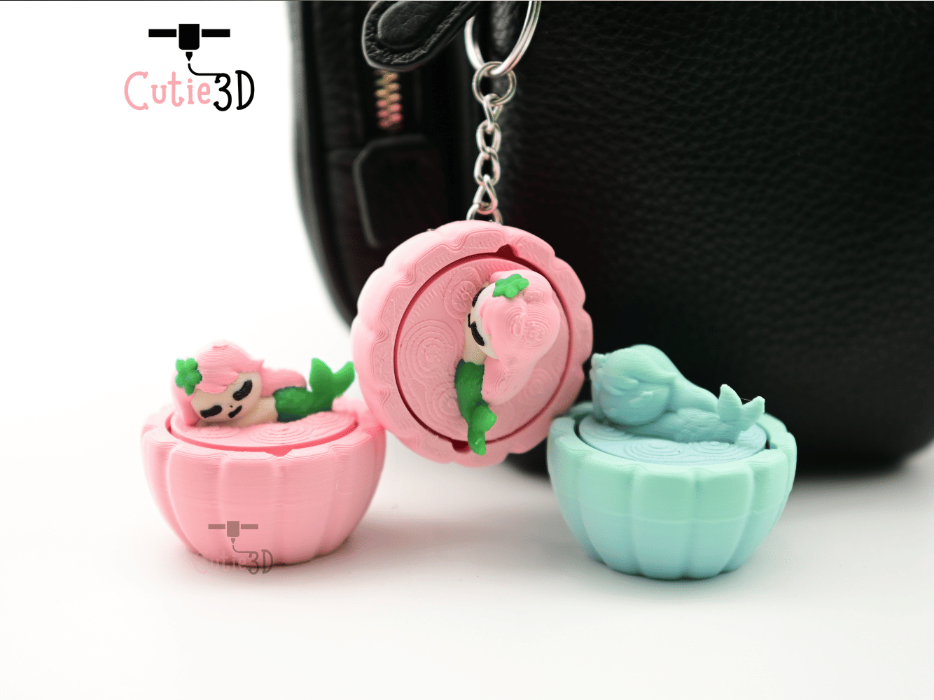 Digital Downloads - Cutie3D Sleeping Mermaid Keycap Fidget Clicker Keychain - Cute Backpack Keychain