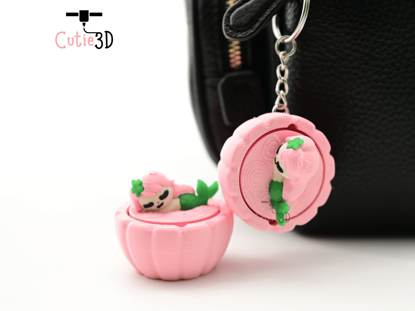 Digital Downloads - Cutie3D Sleeping Mermaid Keycap Fidget Clicker Keychain - Cute Backpack Keychain