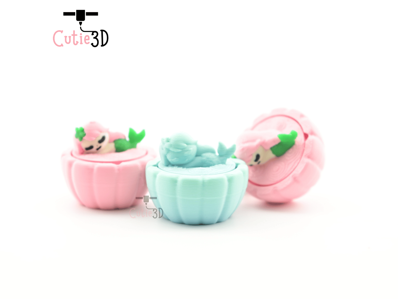 Digital Downloads - Cutie3D Sleeping Mermaid Keycap Fidget Clicker Keychain - Cute Backpack Keychain