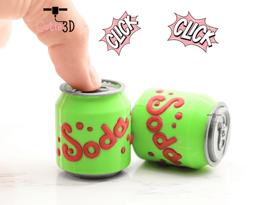 Digital Downloads - Cutie3D Soda Can Keycap Fidget Clicker Keychain - Cute Backpack Keychain
