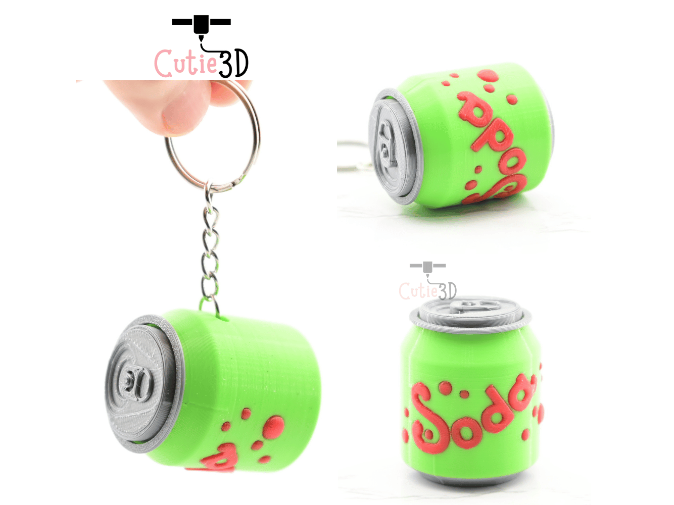 Digital Downloads - Cutie3D Soda Can Keycap Fidget Clicker Keychain - Cute Backpack Keychain