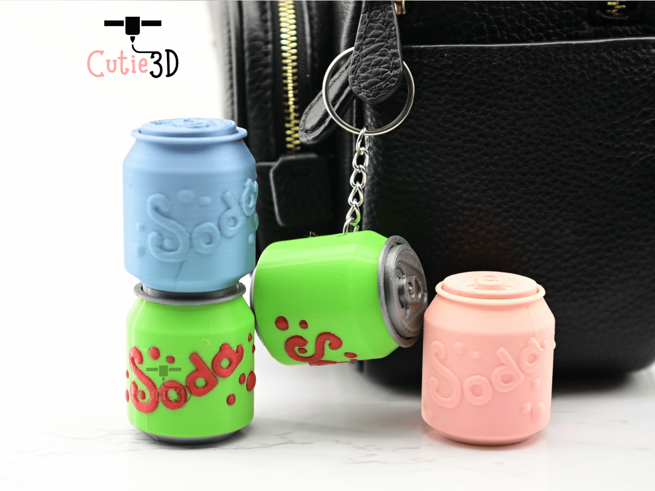 Digital Downloads - Cutie3D Soda Can Keycap Fidget Clicker Keychain - Cute Backpack Keychain