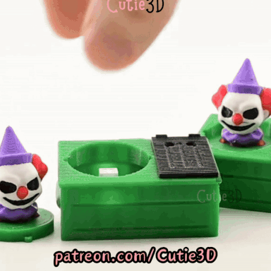 Digital Downloads - Cutie3D Spooky Dumpster Clown Keycap Fidget Clicker Keychain - Cute Backpack Keychain