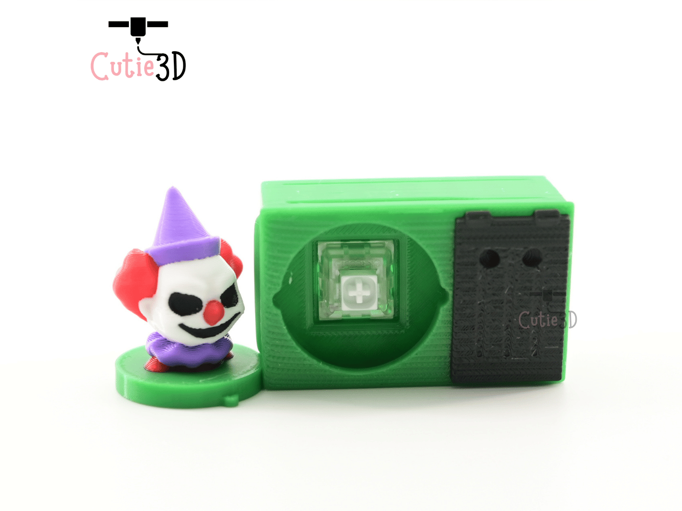 Digital Downloads - Cutie3D Spooky Dumpster Clown Keycap Fidget Clicker Keychain - Cute Backpack Keychain