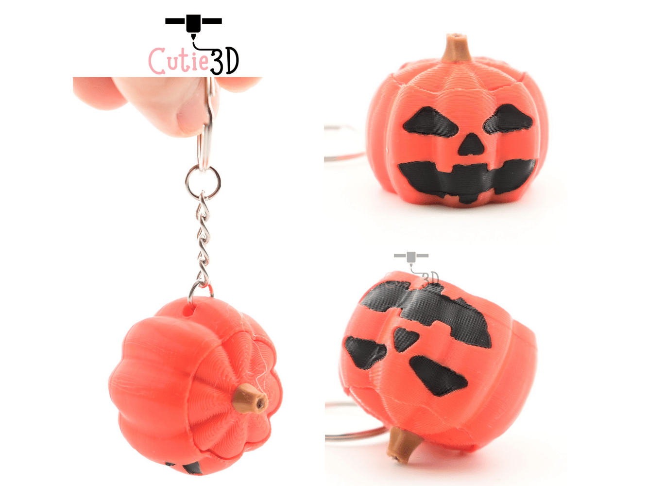 Digital Downloads - Cutie3D Spooky Halloween Pumpkin Set Keycap Fidget Clicker Keychain - Cute Backpack Keychain