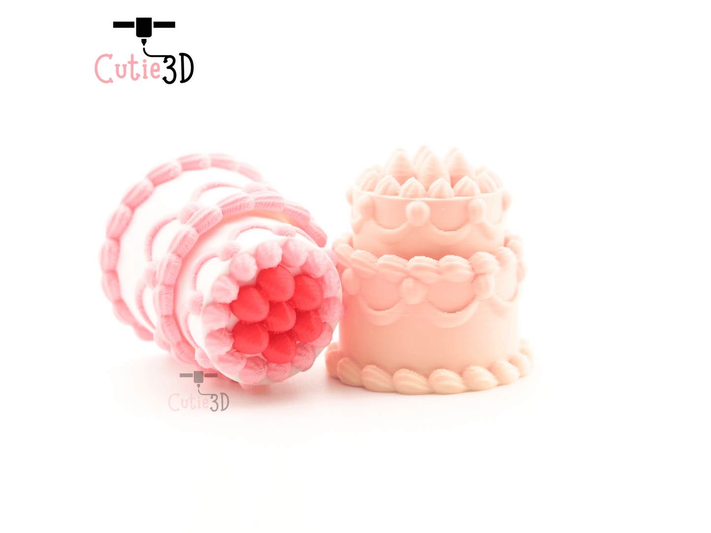 Digital Downloads - Cutie3D Strawberry Birthday Cake Keycap Fidget Clicker Keychain - Cute Backpack Keychain
