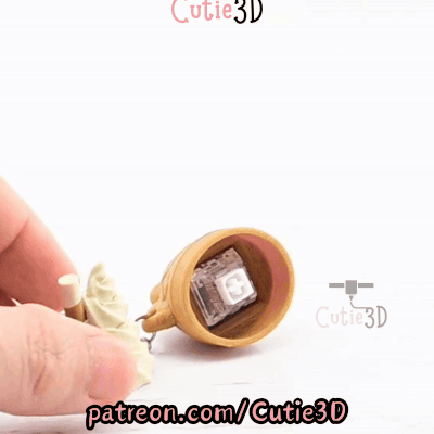 Digital Downloads - Cutie3D Taiyaky Fish Waffle Ice Cream Keycap Fidget Clicker Keychain - Cute Backpack Keychain