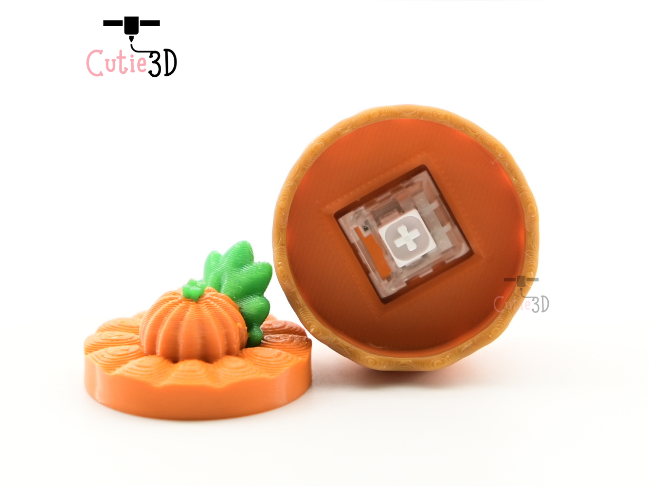 Digital Downloads - Cutie3D Thanksgiving Pumpkin Pie For Food Lovers Keycap Fidget Clicker Keychain - Cute Backpack Keychain