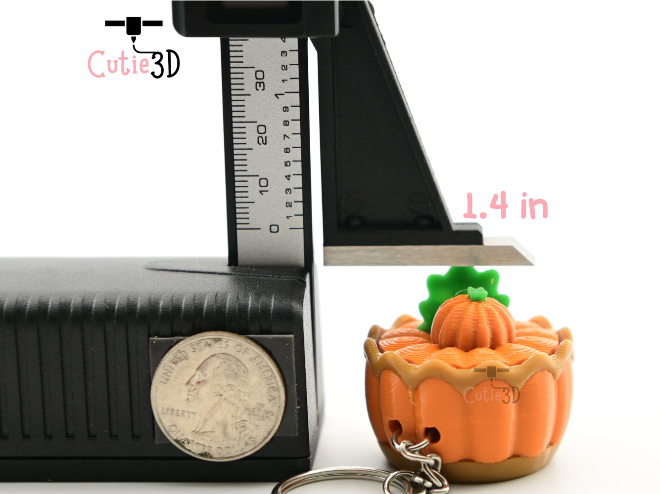 Digital Downloads - Cutie3D Thanksgiving Pumpkin Pie For Food Lovers Keycap Fidget Clicker Keychain - Cute Backpack Keychain