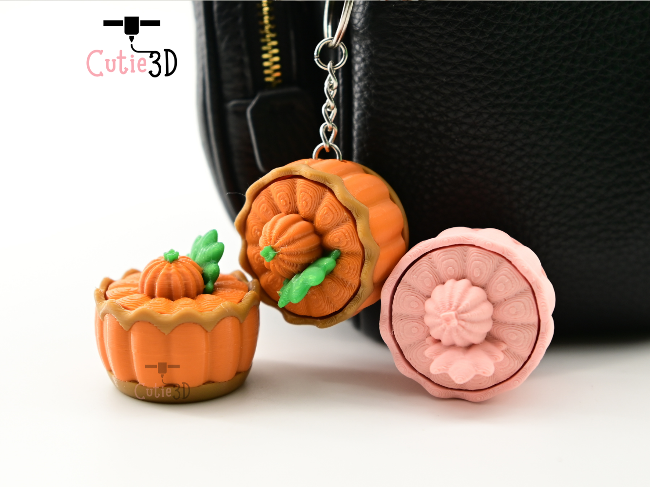 Digital Downloads - Cutie3D Thanksgiving Pumpkin Pie For Food Lovers Keycap Fidget Clicker Keychain - Cute Backpack Keychain