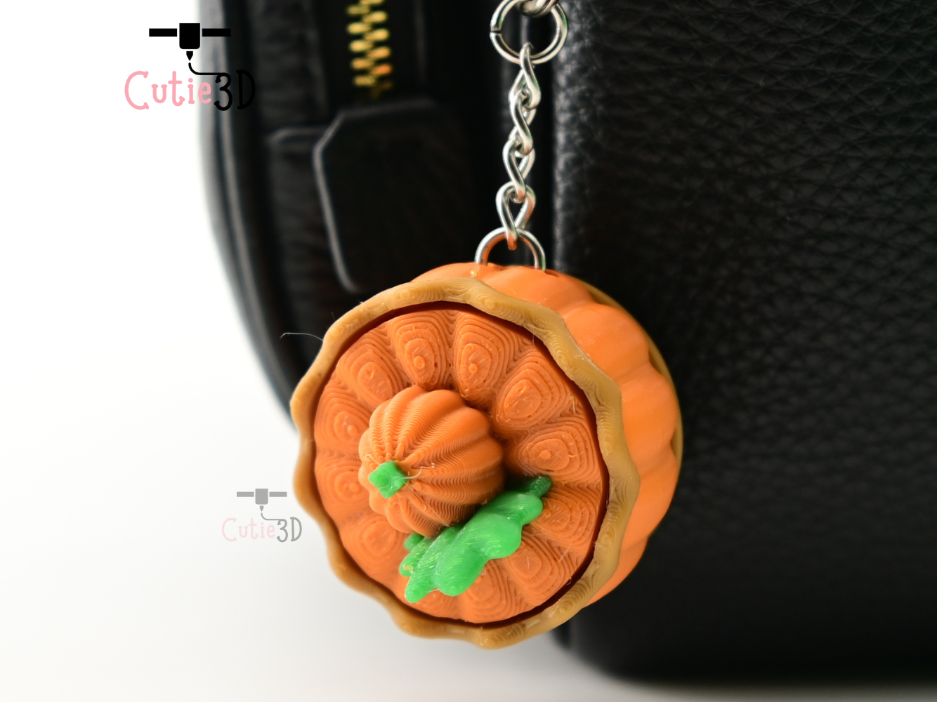 Digital Downloads - Cutie3D Thanksgiving Pumpkin Pie For Food Lovers Keycap Fidget Clicker Keychain - Cute Backpack Keychain