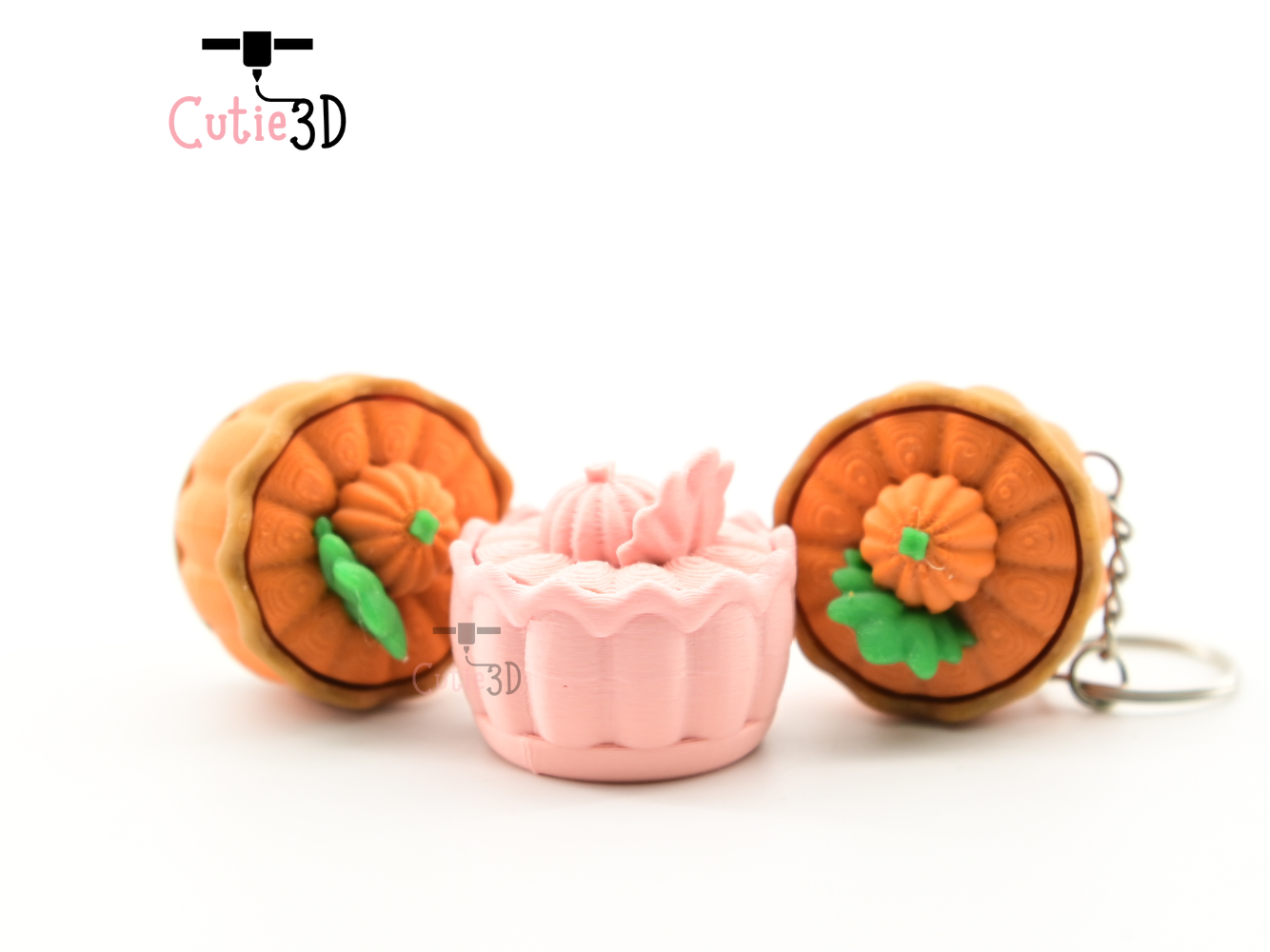 Digital Downloads - Cutie3D Thanksgiving Pumpkin Pie For Food Lovers Keycap Fidget Clicker Keychain - Cute Backpack Keychain