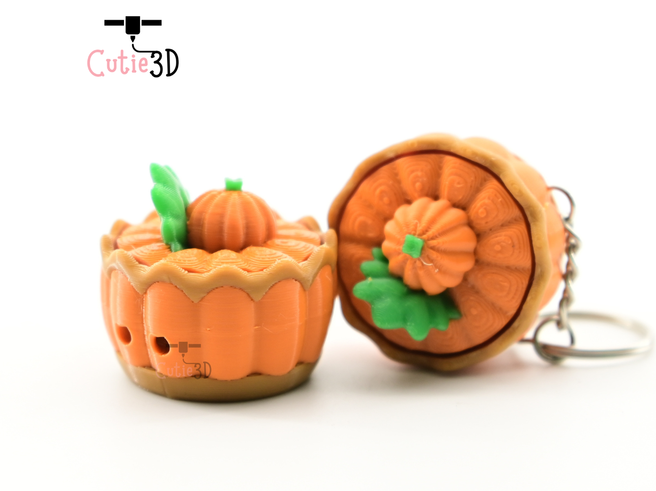 Digital Downloads - Cutie3D Thanksgiving Pumpkin Pie For Food Lovers Keycap Fidget Clicker Keychain - Cute Backpack Keychain