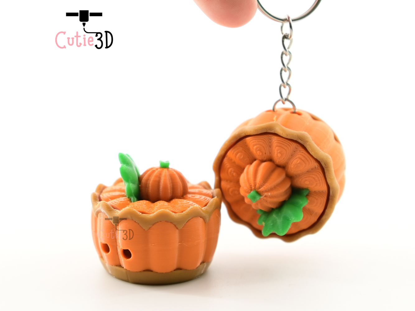 Digital Downloads - Cutie3D Thanksgiving Pumpkin Pie For Food Lovers Keycap Fidget Clicker Keychain - Cute Backpack Keychain