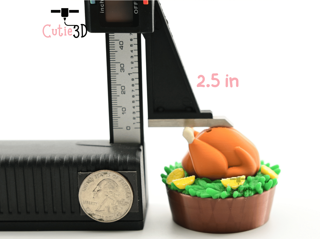 Digital Downloads - Cutie3D Thanksgiving Roast Turkey Keycap Fidget Clicker Keychain - Cute Backpack Keychain