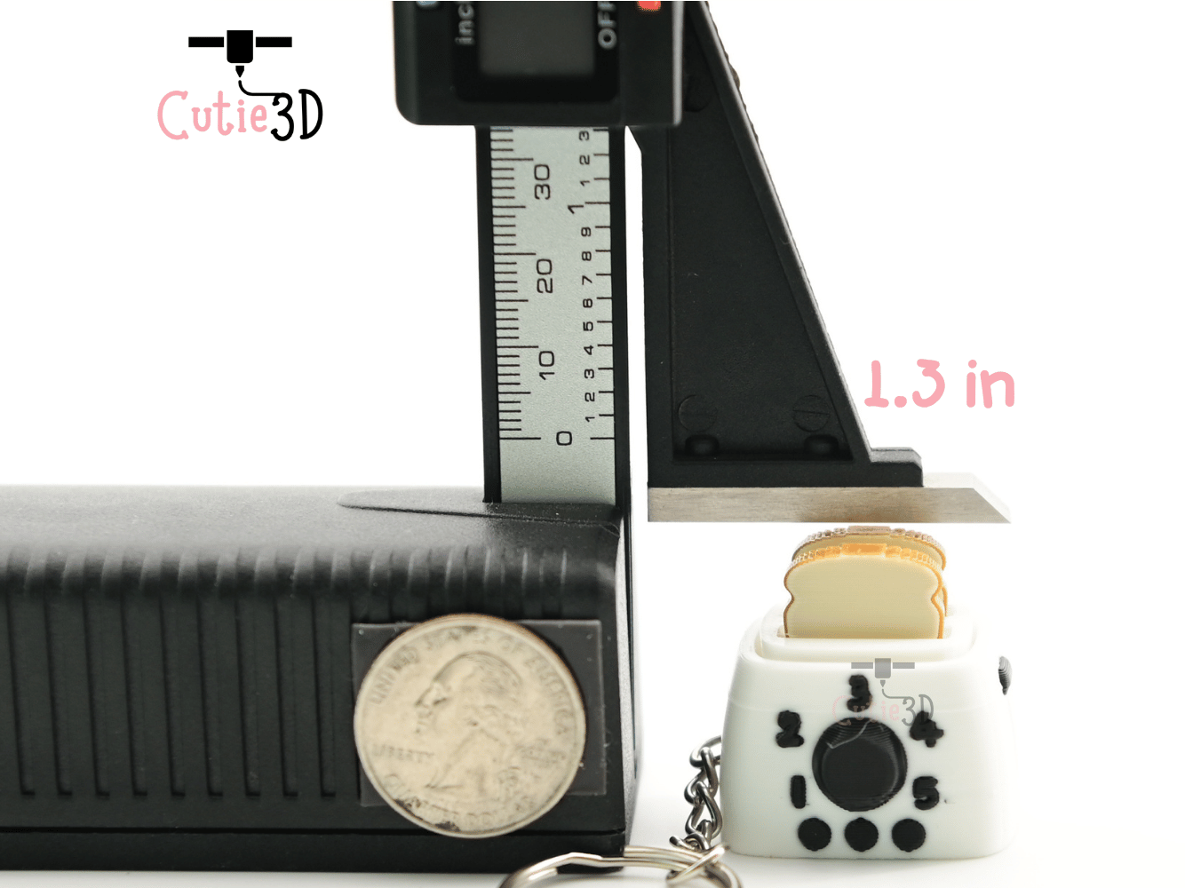 Digital Downloads - Cutie3D Toaster With Sliced Bread Keycap Fidget Clicker Keychain - Cute Backpack Keychain