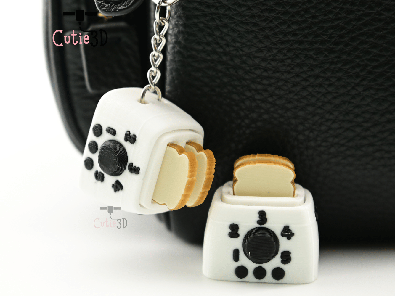 Digital Downloads - Cutie3D Toaster With Sliced Bread Keycap Fidget Clicker Keychain - Cute Backpack Keychain