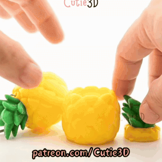 Digital Downloads - Cutie3D Tropical Fruit Pineapple Keycap Fidget Clicker Keychain - Cute Backpack Keychain