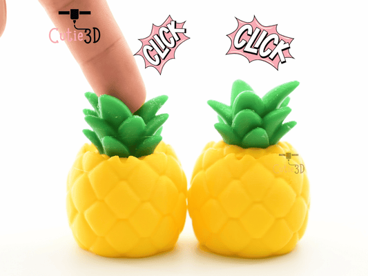 Digital Downloads - Cutie3D Tropical Fruit Pineapple Keycap Fidget Clicker Keychain - Cute Backpack Keychain