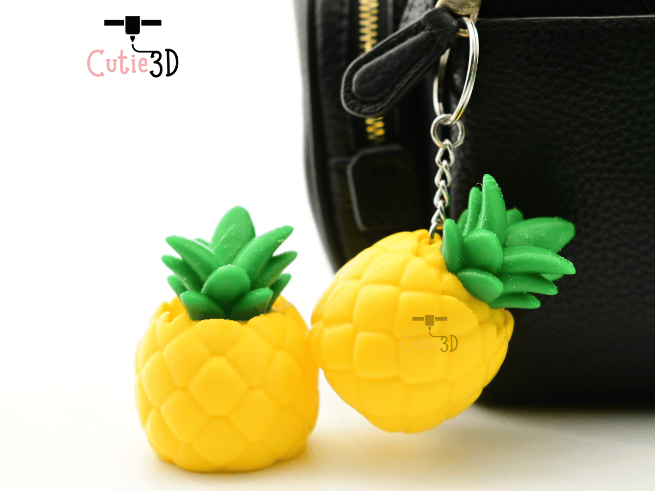 Digital Downloads - Cutie3D Tropical Fruit Pineapple Keycap Fidget Clicker Keychain - Cute Backpack Keychain