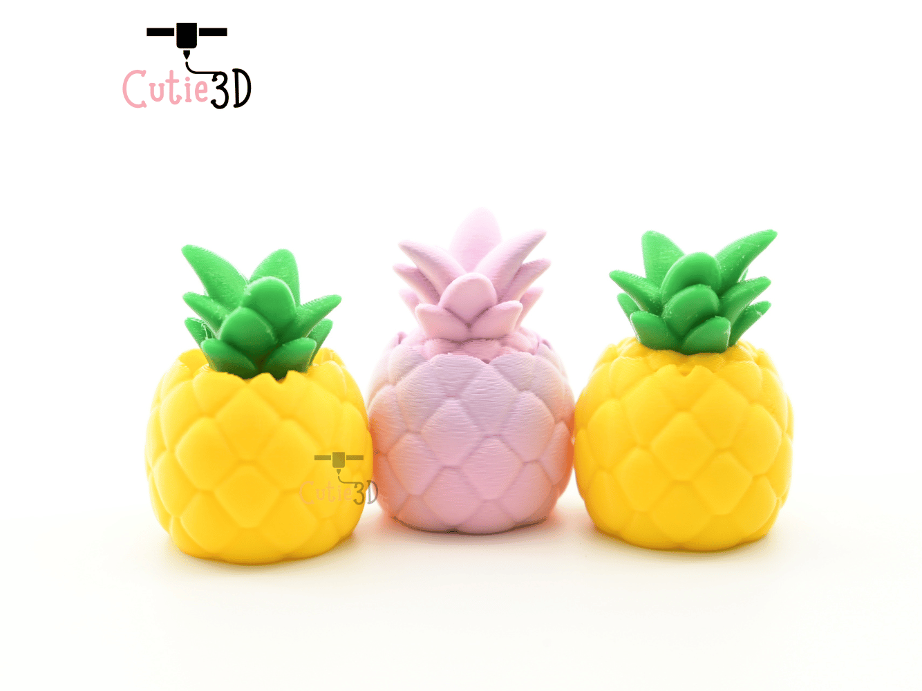 Digital Downloads - Cutie3D Tropical Fruit Pineapple Keycap Fidget Clicker Keychain - Cute Backpack Keychain