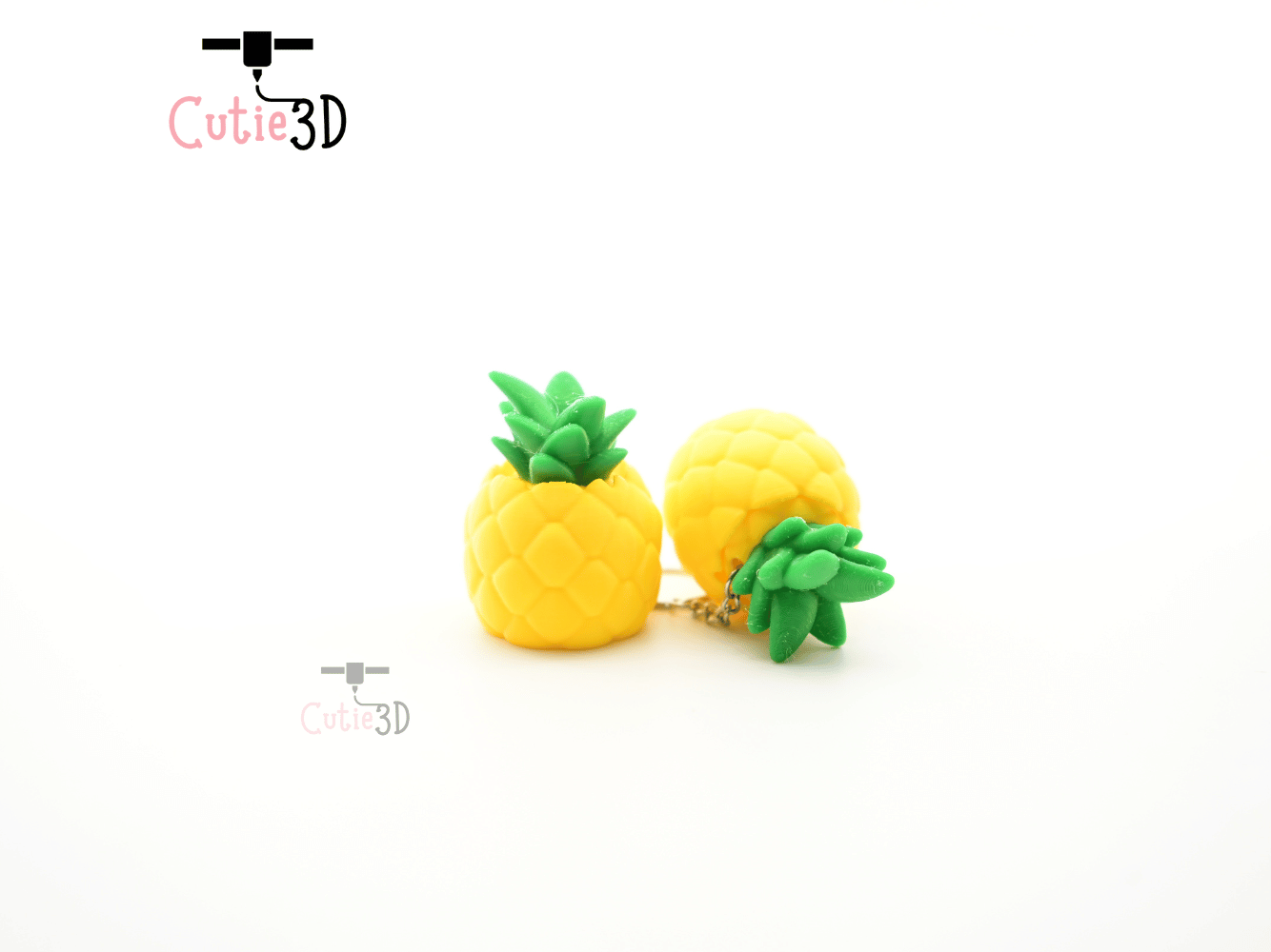 Digital Downloads - Cutie3D Tropical Fruit Pineapple Keycap Fidget Clicker Keychain - Cute Backpack Keychain