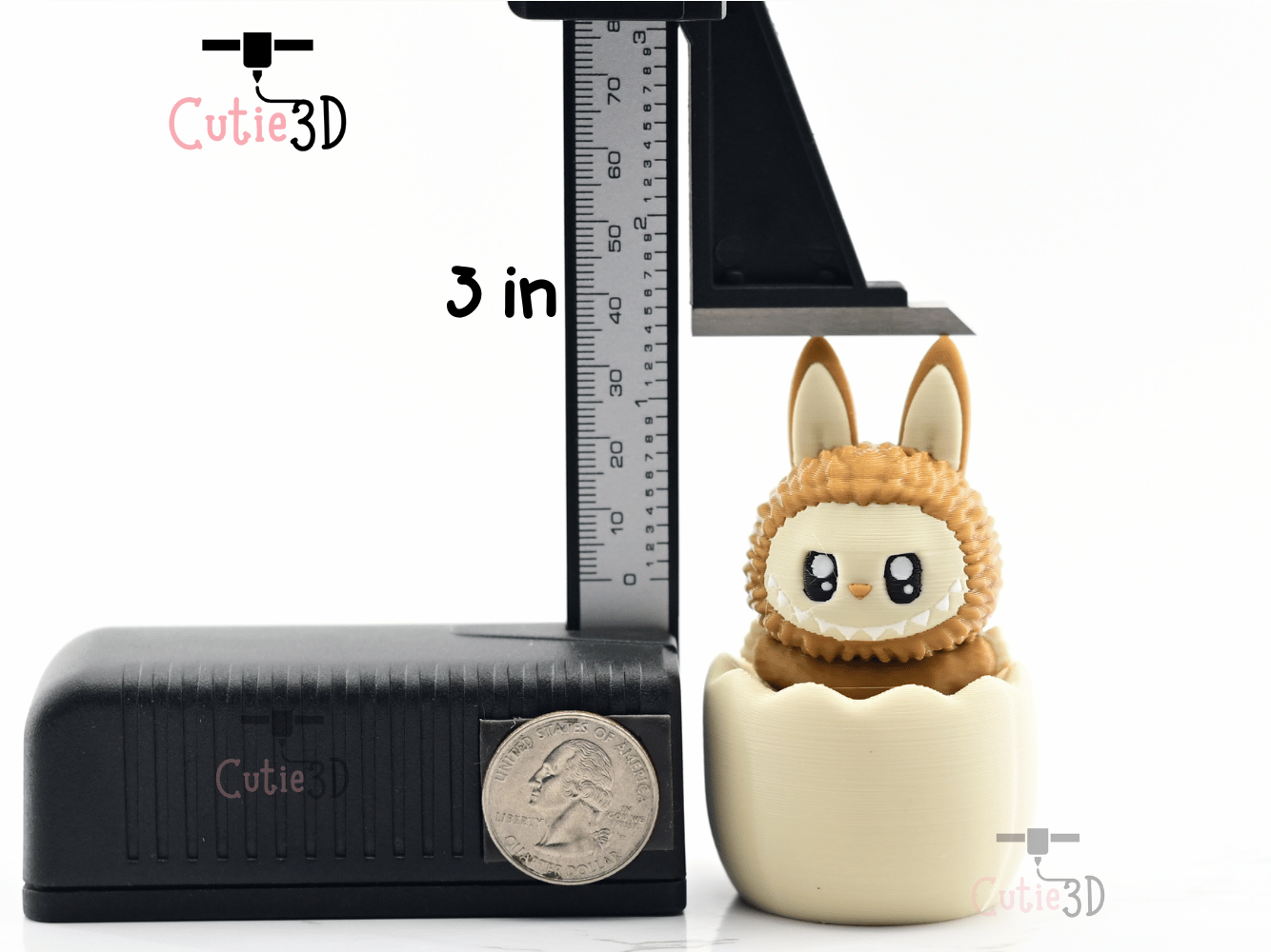 Digital Downloads - Cutie3D Twisty Clicker Easter Egg Labubu Keychain - Cute Backpack Keychain - Cute Labubu keychain