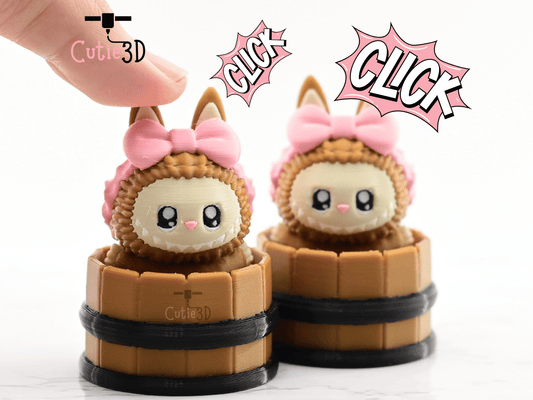 Digital Downloads - Cutie3D Twisty Clicker Fidget Labubu Cozy Bath Keychain - Cute Backpack Keychain