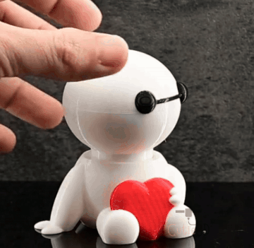 Digital Downloads - Cutie3D Twisty Clicker Fidget Valentine Baymax Holding A Heart